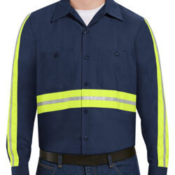Men's Tall Industrial Enhanced-Visibility Long Sleeve Work Shirt Thumbnail